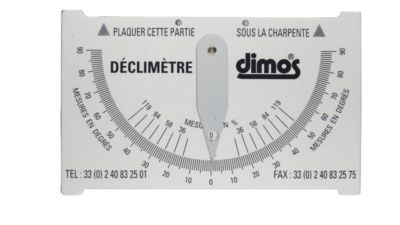 Déclimètre DIMOS 155577 - pointe mobile en aluminium pour mesurer et tracer la pente de toiture