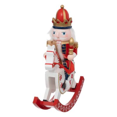 Déco de Noël Casse-Noisette sur Cheval à bascule H 29 cm