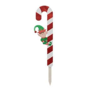 Déco de Noël Pancarte "Sucre Orge & Lutin" 70cm Rouge