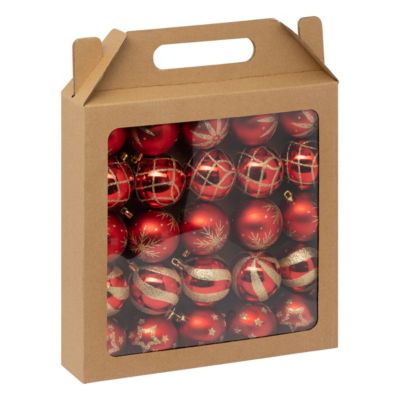 Déco de sapin Lot de 25 Boules de Noël D 6 cm - Rouge et Doré