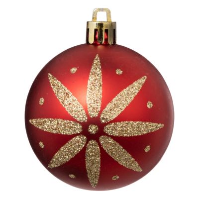 Déco de sapin Lot de 25 Boules de Noël D 6 cm - Rouge et Doré