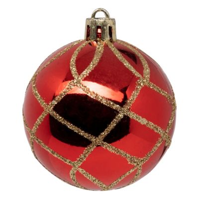 Déco de sapin Lot de 25 Boules de Noël D 6 cm - Rouge et Doré