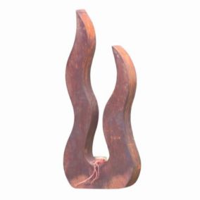 Déco jardin flamme métal rouillé - Rouille 82 cm