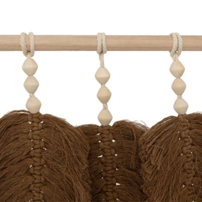 Déco mural feuilles Odina bois tissu L58cm - Atmosphera