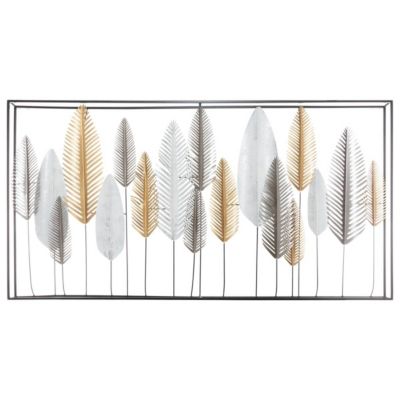 Déco murale "Feuilles" - métal 134x68 cm - Atmosphera