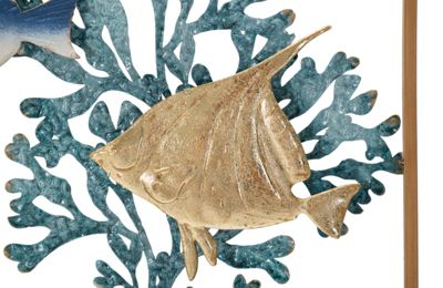 Déco murale mer en métal multicolore 50,2x3,8x50,2 cm