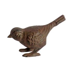 Déco oiseau tête en bas en fonte 15x6x10cm