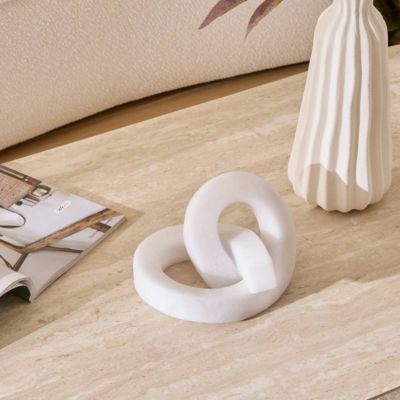 Déco à poser Louan H.20cm résine blanc - Atmosphera Créateur d'intérieur