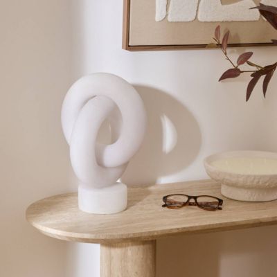 Déco à poser Louan H.30,5cm résine blanc - Atmosphera Créateur d'intérieur