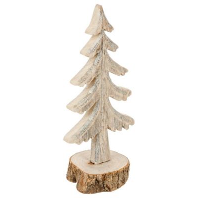 Décoration Bois Sapin sur Bûche - Atmosphera