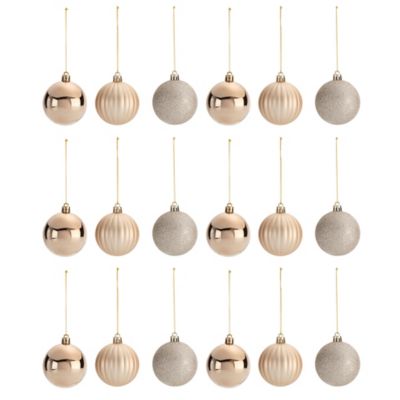 Decoration Boule De Noel O60 Mm Champagne 18 Pieces Castorama