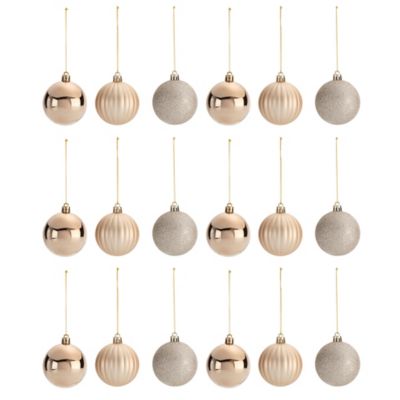 Decoration Boule De Noel O60 Mm Champagne 18 Pieces Castorama