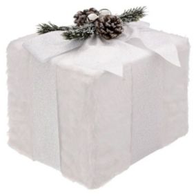 Décoration de Noël Cadeau "Polaire" 25cm Blanc