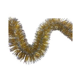 Décoration de Noël Dmccarth, Ornement de Noël, Ornement de fête, Décoration festive, Made in Italy, 1000x7 h7 cm, Or et Argent