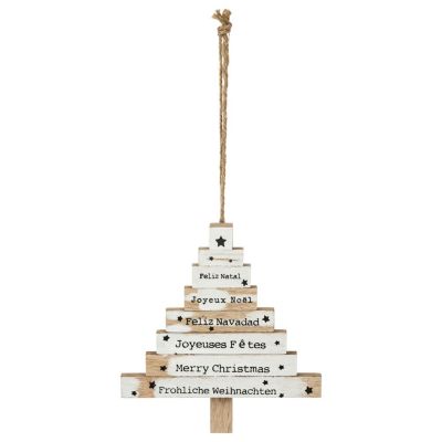 Dilwe Décoration en bois pour sapin de Noël - Camion Steamship