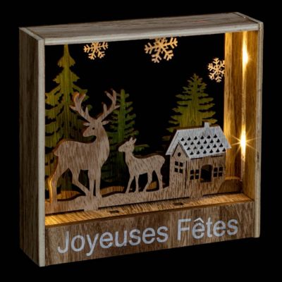 Décoration intérieure cadre en bois - feeric lights & christmas