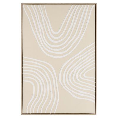 Décoration murale A - 83x123cm lignes abstraites, cadre naturel