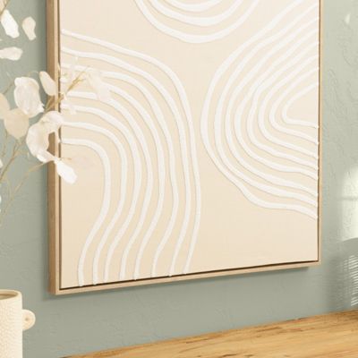 Décoration murale A - 83x123cm lignes abstraites, cadre naturel