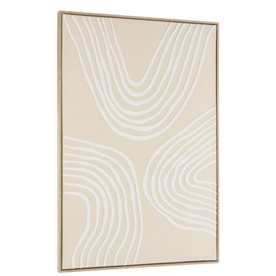 Décoration murale A - 83x123cm lignes abstraites, cadre naturel