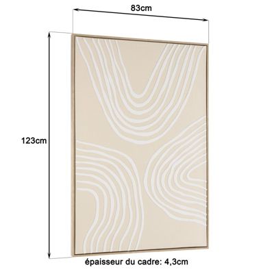 Décoration murale A - 83x123cm lignes abstraites, cadre naturel