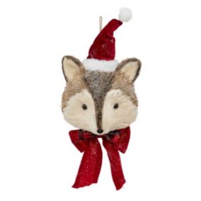 Décoration Murale de Noël "Renard" 49cm Rouge