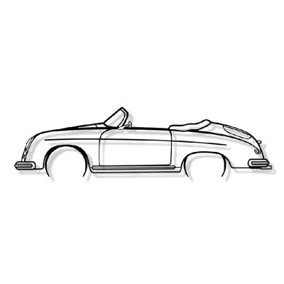 DÉCORATION MURALE EN MÉTAL - Silhouette de voiture - 356 Speedster California - 80 cm - Édition limitée