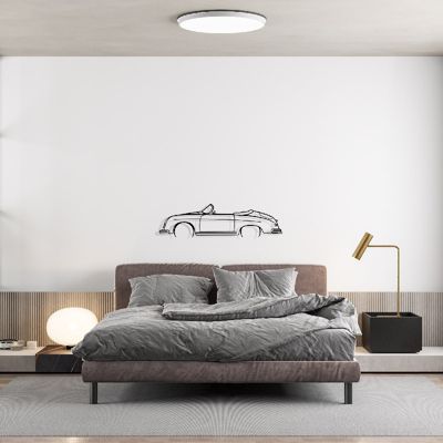 DÉCORATION MURALE EN MÉTAL - Silhouette de voiture - 356 Speedster California - 80 cm - Édition limitée