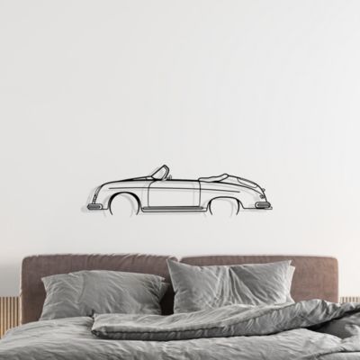 DÉCORATION MURALE EN MÉTAL - Silhouette de voiture - 356 Speedster California - 80 cm - Édition limitée