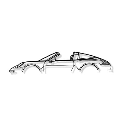 DÉCORATION MURALE EN MÉTAL - Silhouette de voiture - 911 Targa mod 992 - 100 CM