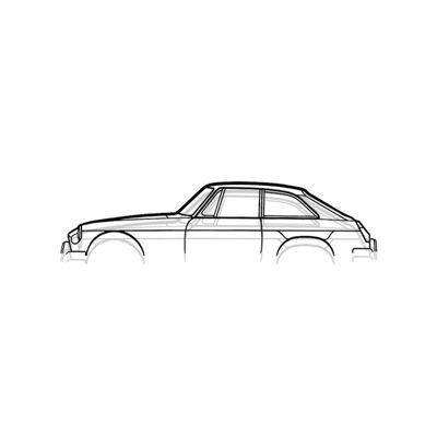 DÉCORATION MURALE EN MÉTAL - Silhouette de voiture - MG B GT 1969 - 120 CM