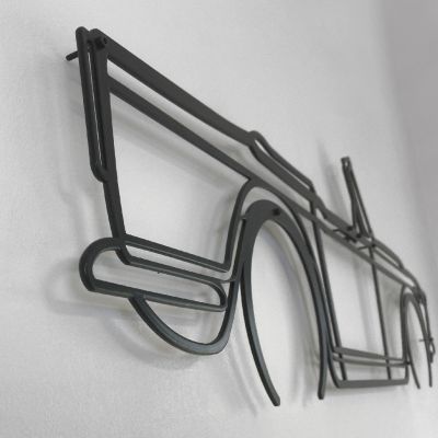 DÉCORATION MURALE EN MÉTAL - Silhouette de voiture - MG B GT 1969 - 120 CM