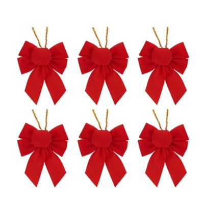 Decoration Nœud Velours Rouge 6 Pieces Castorama