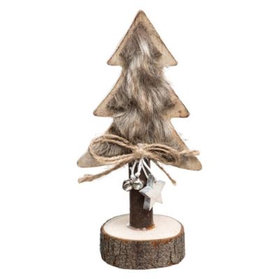 Décoration Sapin Bois  Fourrure - Marron- Atmosphera