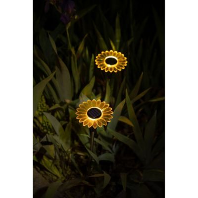 Décoration solaire tournesol- Hauteur 44cm-2 lumens- Eclairage extérieur Jardin