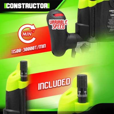 Défonceuse 1050W, pinces de serrage dimaètre 6 et 8 mm avec accessoires - Constructor