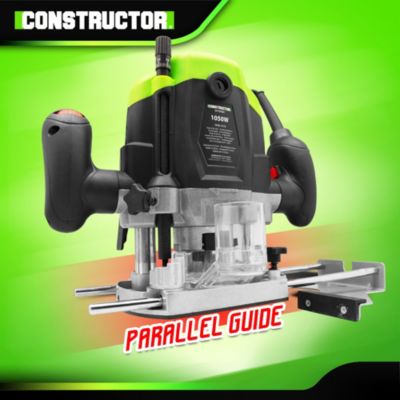 Défonceuse 1050W, pinces de serrage dimaètre 6 et 8 mm avec accessoires - Constructor