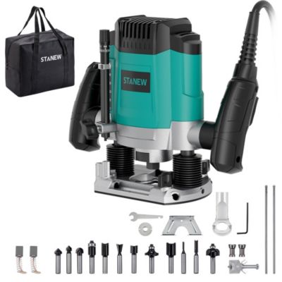 Défonceuse électrique 1200 W, 6 vitesses réglables, fournie avec sac de rangement