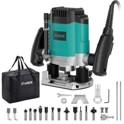 Défonceuse électrique 1200 W, 6 vitesses réglables, fournie avec sac de rangement