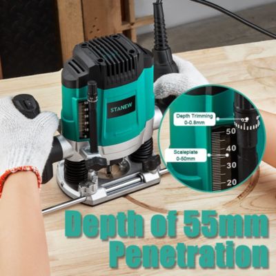 Défonceuse électrique 1200 W, 6 vitesses réglables, fournie avec sac de rangement