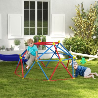 Dôme d'escalade enfant dia. 183 x 90H cm - nombreuses prises - charge max. reco. totale 180 Kg - métal PP multicolore