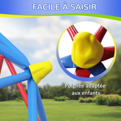 Dôme d'escalade enfant dia. 183 x 90H cm - nombreuses prises - charge max. reco. totale 180 Kg - métal PP multicolore