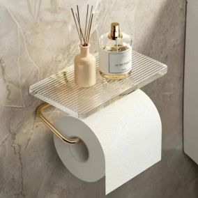 Dérouleur de Papier Toilette - Porte - Papier Hygiénique Élégrant en Acrylique pour Fixation Murale