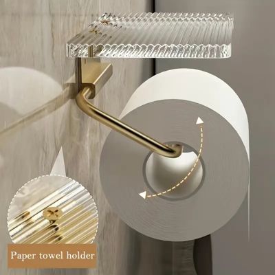 Dérouleur de Papier Toilette - Porte - Papier Hygiénique Élégrant en Acrylique pour Fixation Murale