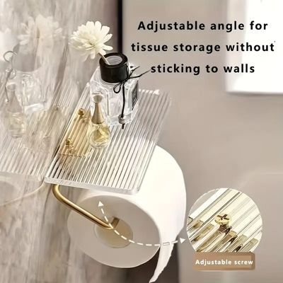 Dérouleur de Papier Toilette - Porte - Papier Hygiénique Élégrant en Acrylique pour Fixation Murale
