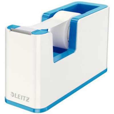 Dérouleur de ruban adhésif Leitz WOW Duo Colour WOW 5364 blanc bleu, pour rouleaux 19 mm x 33 m