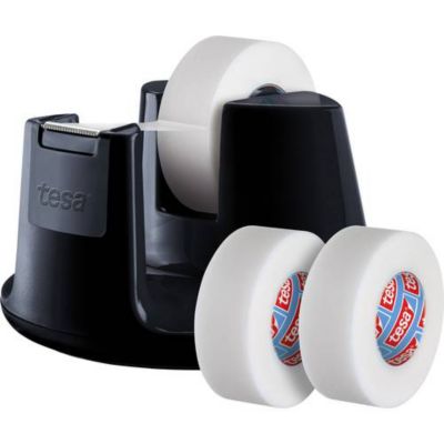 Dérouleur de ruban adhésif tesafilm Compact noir avec 3 rouleaux 19 mm x 33 m