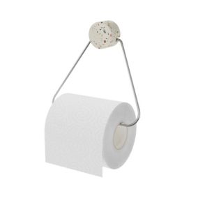 Dérouleur papier toilette Elland brossé & Terrazzo GoodHome