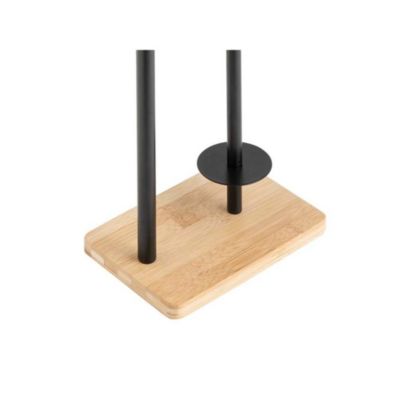 Dérouleur papier WC noir avec réserve et porte téléphone