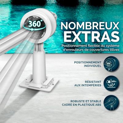 Dérouleur pour Piscine 1,05-6,15 m Système d'enroulage bâche Solaire