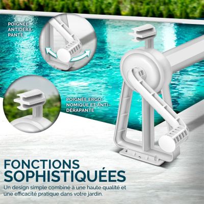 Dérouleur pour Piscine 1,05-6,15 m Système d'enroulage bâche Solaire
